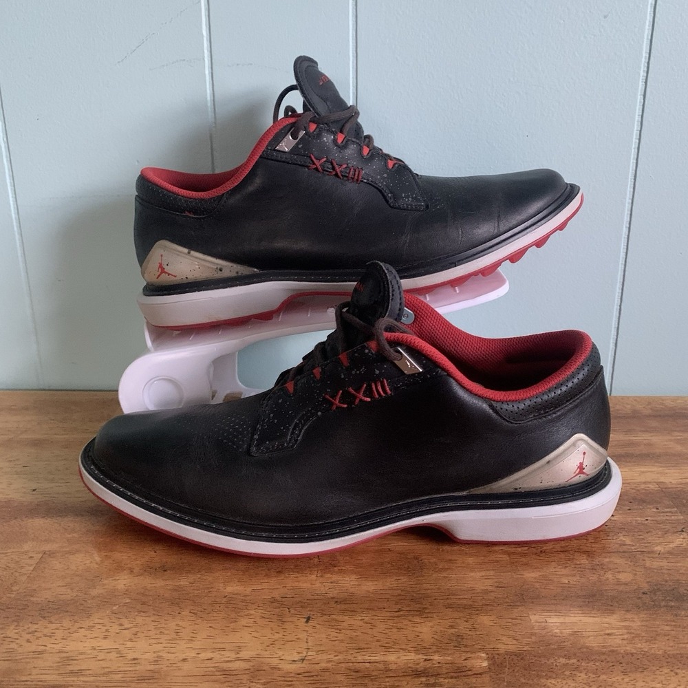 Nike Air Jordan Adg 5 Black-Met Silver-Fire Red Golf Cleats Sz 9.5 [FQ6642-001]